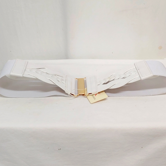 Grace Karin White Wide Elastic Wide Belt. NWT - Picture 5 of 9